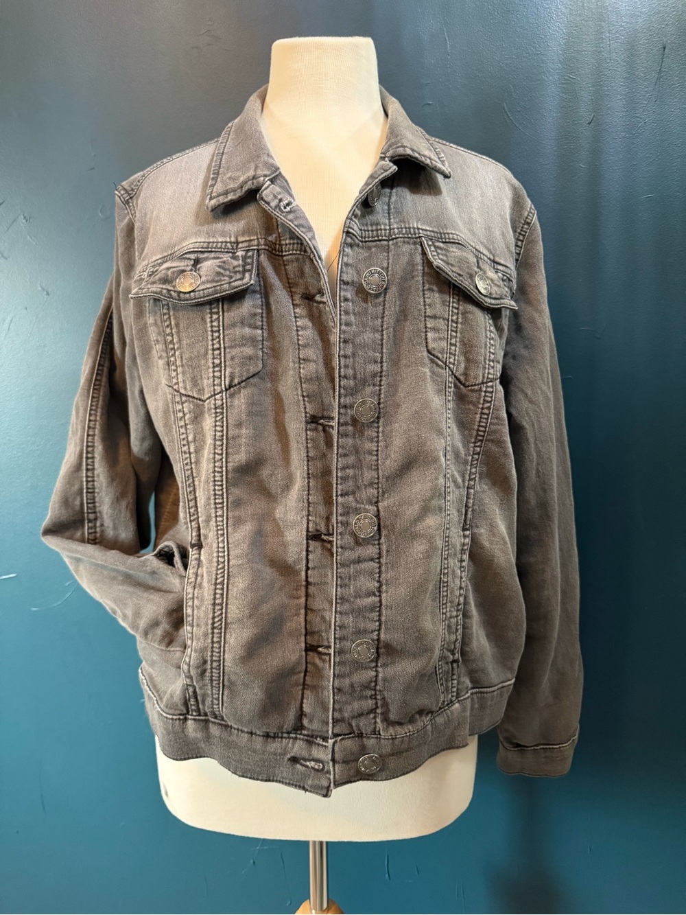 Buffalo David Bitton Gray Washed Denim Jacket